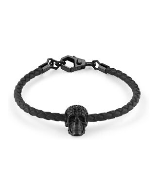Philipp Plein Mens Plein Elite Crystal Calf Leather Bracelet