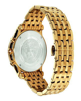 Pre-owned Versace Womens Sport Tech Ion Plated Yellow Gold 40mm Bracelet Fashion Watch