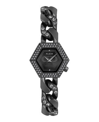 Pre-owned Philipp Plein Womens The Hexagon Black 28mm Bracelet Fashion Watch