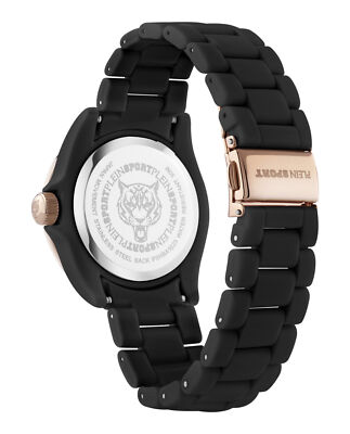 Pre-owned Plein Sport Womens The Scratch Black 38mm Bracelet Fashion Watch