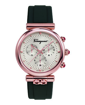 Pre-owned Ferragamo Womens  Ora Rose Gold 40mm Strap Fashion Watch