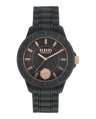 Модные часы Versus Versace Mens Tokyo Silicone Lion с серым ремешком диаметром 42 мм.