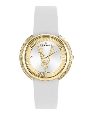 Pre-owned Versace Womens Thea Gold 38mm Strap Fashion Watch