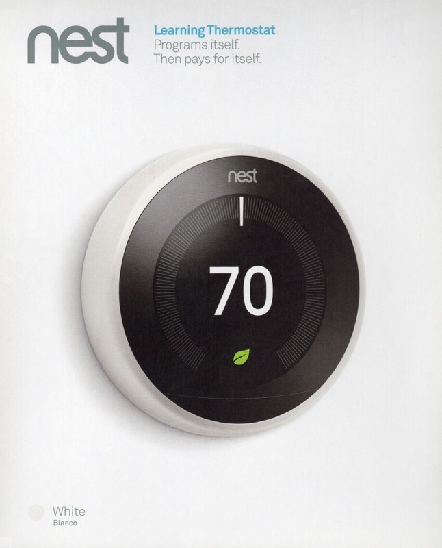 SEALED Google Nest 3rd Gen Learning Thermostat T3017US White UPC
