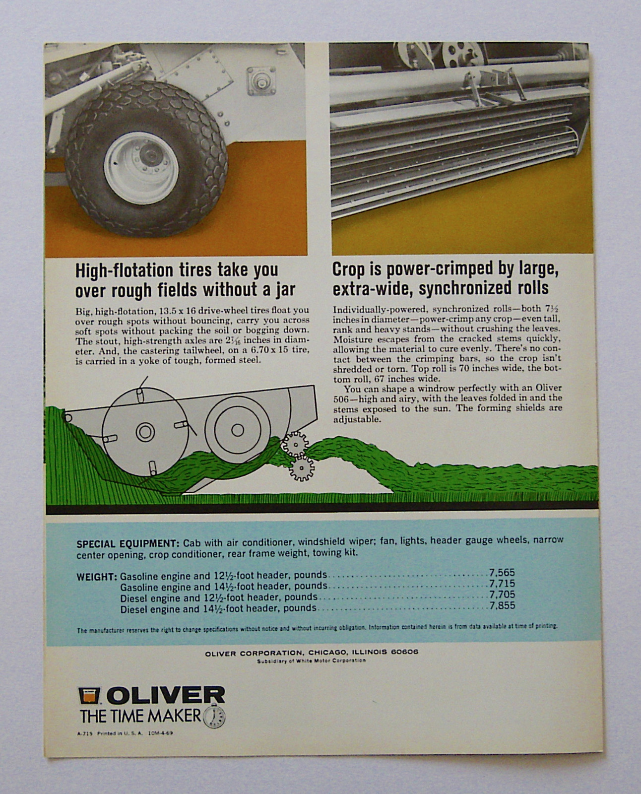 1969 Oliver 506 Hydrostatic Drive Windrower Brochure