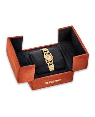 Pre-owned Missoni Womens  Gioiello Ip Yellow Gold 22mm Bracelet Fashion Watch