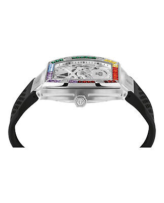 Pre-owned Philipp Plein Mens The $keleton Stainless Steel 44mm Strap Fashion Watch