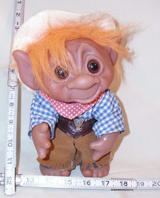 DAM COWBOY RAWHIDE TROLL DOLL 9''