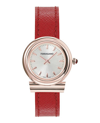 Модные часы Ferragamo Womens Gancini Rosegold с ремешком 28 мм