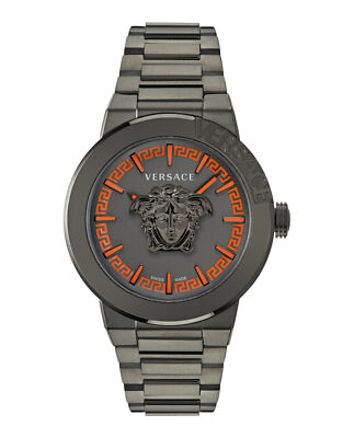Pre-owned Versace Mens Medusa Infinite Grey 47mm Bracelet Fashion Watch