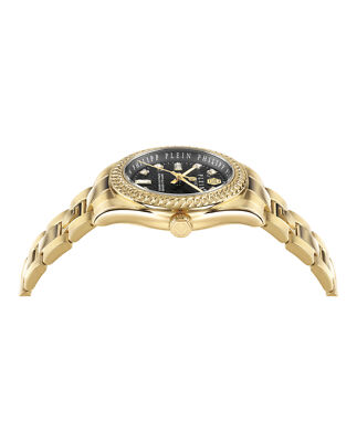 Pre-owned Philipp Plein Womens Queen Ip Yellow Gold 36mm Bracelet Fashion Watch