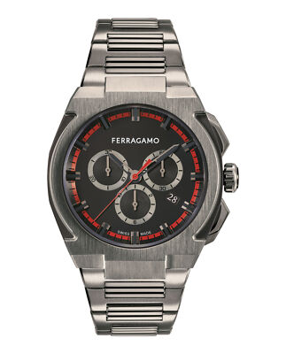 Ferragamo Мужские модные часы-браслет Ferragamo Supreme Chrono Gun 43 мм