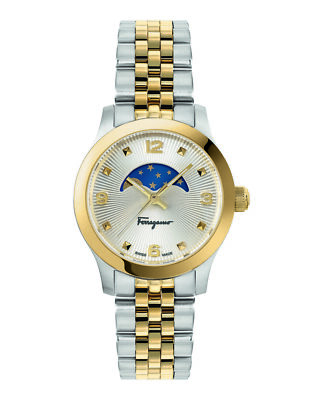 Ferragamo Womens Ferragamo Duo Two Tone 28mm Bracelet Fashion Watch