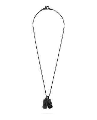 Philipp Plein Mens Plein Double Tag Bead Chain Necklace