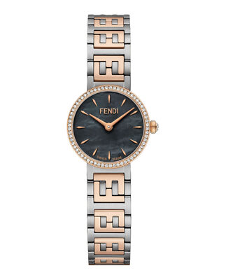 Pre-owned Fendi Womens Forever  Two Tone 19mm Bracelet Fashion Watch