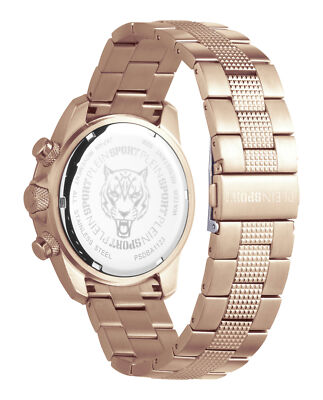 Pre-owned Plein Sport Mens Hurricane Rose Gold 44mm Bracelet Fashion Watch