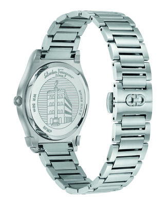 Pre-owned Ferragamo Mens Gancini Stainless Steel 41mm Bracelet Fashion Watch