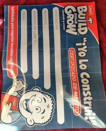 Lowe's Build and Grow Valentine's Day Picture Frame Craft w/ Certificate + Patch