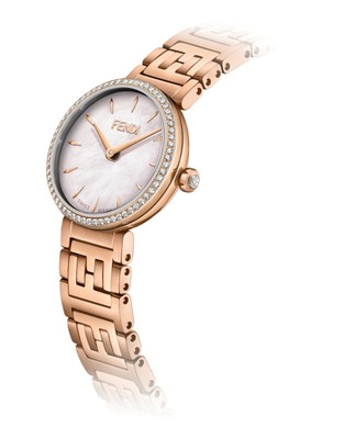 Pre-owned Fendi Womens Forever  Rose Gold 19mm Bracelet Fashion Watch