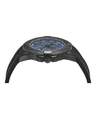 Pre-owned Plein Sport Mens Touchdown Black 44mm Strap Fashion Watch