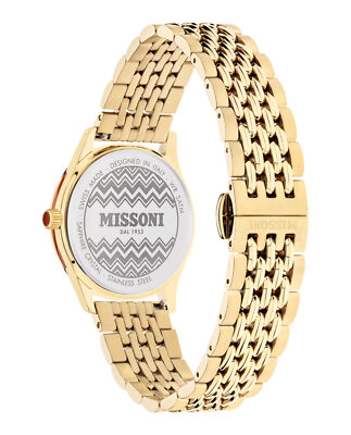 Pre-owned Missoni Womens  Zigzag Lover Gold 34mm Bracelet Fashion Watch