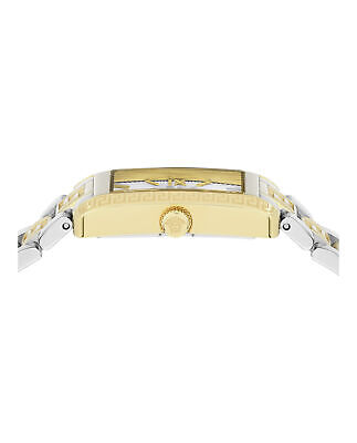 Pre-owned Versace Womens Tonneau Gold 23mm Bracelet Fashion Watch