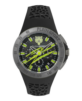 Pre-owned Plein Sport Mens Thunderstorm Grey 43mm Strap Fashion Watch