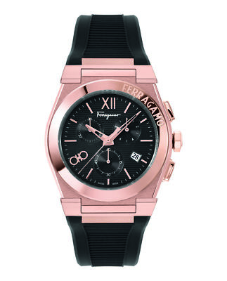 Модные часы Ferragamo Mens Vega с ремешком из розового золота диаметром 42 мм