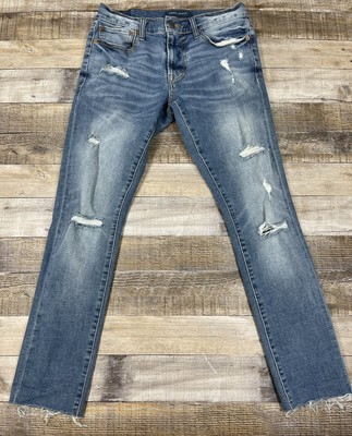 Aeropostale Jeans Mens 28x30 Blue Denim Distressed Flex Effects Skinny Bottoms