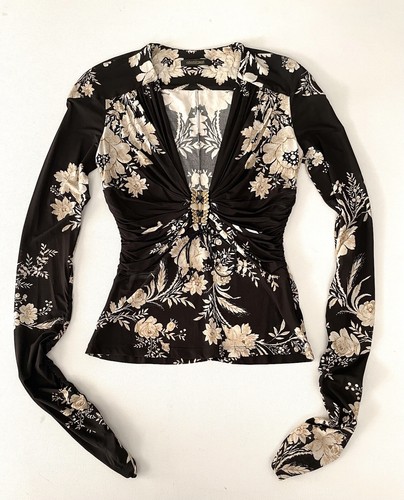 roberto cavalli トップス 黒 フリンジ付き roberto cavalli トップス 黒 フリンジ付き トップス