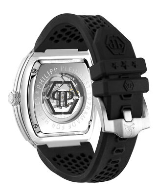 Pre-owned Philipp Plein Mens The $keleton Stainless Steel 44mm Strap Fashion Watch