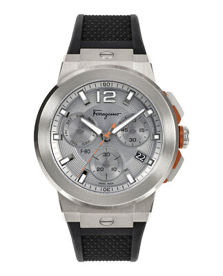 Модные часы Ferragamo Mens F-80 с титановым ремешком диаметром 44 мм.