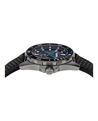 Pre-owned Missoni Mens  Gmt Gun 43mm Strap Fashion Watch