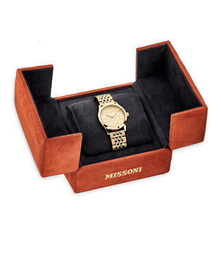 Pre-owned Missoni Womens  Zigzag Lover Gold 34mm Bracelet Fashion Watch