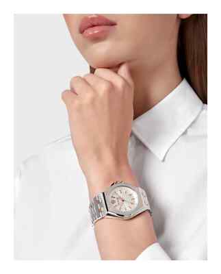 Pre-owned Philipp Plein Extreme Lady Quartz Silver Dial Two-tone Watch Pwjaa0622