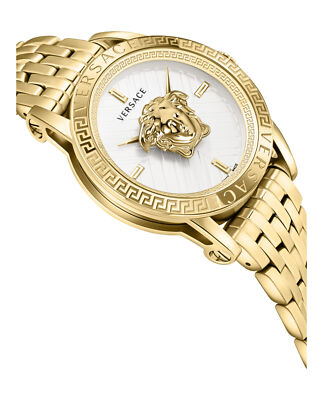 Pre-owned Versace Mens Gold 43mm Bracelet Fashion Watch