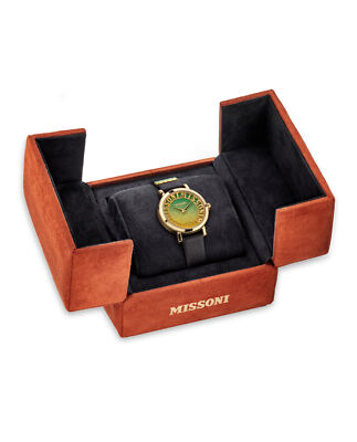 Pre-owned Missoni Womens  Melrose Ip Yellow Gold 36mm Strap Fashion Watch