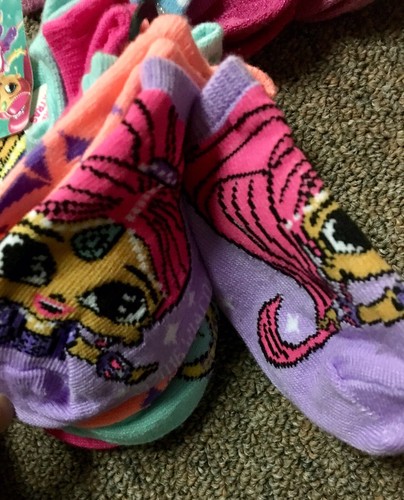 Toddler Girls Shimmer & Shine / Super Heroes Ankle Socks 10 Pairs- Small 4 - 7.5