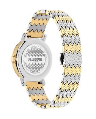 Pre-owned Missoni Womens  Melrose Two Tone 36mm Bracelet Fashion Watch