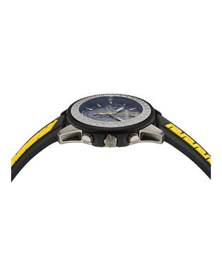 Pre-owned Versace Mens Greca Action Chrono Ip Gunmetal 45mm Strap Fashion Watch