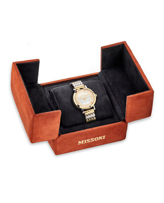 Pre-owned Missoni Womens  Melrose Two Tone 36mm Bracelet Fashion Watch