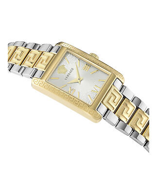 Pre-owned Versace Womens Tonneau Gold 23mm Bracelet Fashion Watch