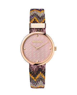 Missoni Womens Missoni M1 Rose Gold 34mm Strap Fashion Watch