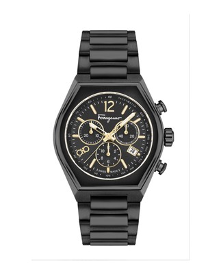 Модные часы с браслетом Ferragamo Мужские черные 42-миллиметровые