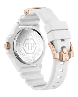 Pre-owned Philipp Plein Mens The $kull White 44mm Strap Fashion Watch