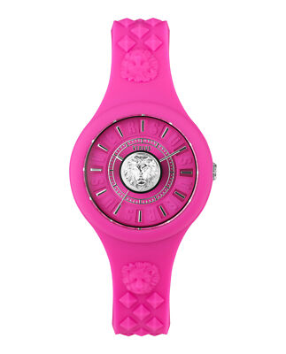 Модные часы Versus Versace Womens Fire Island с розовым ремешком 39 мм на ремешке