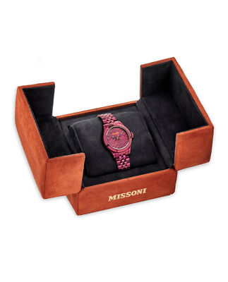 Pre-owned Missoni Womens  Classic Burgundy 34mm Bracelet Fashion Watch