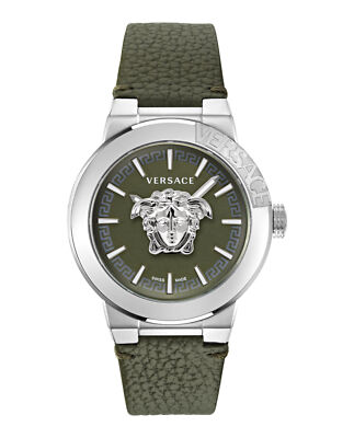 Pre-owned Versace Mens Medusa Infinite Stainless Steel 47mm Strap Fashion Watch