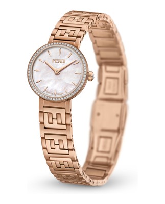 Pre-owned Fendi Womens Forever  Rose Gold 19mm Bracelet Fashion Watch