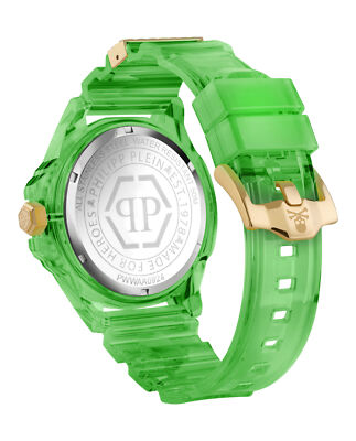 Pre-owned Philipp Plein Mens Green 44mm Strap Fashion Watch